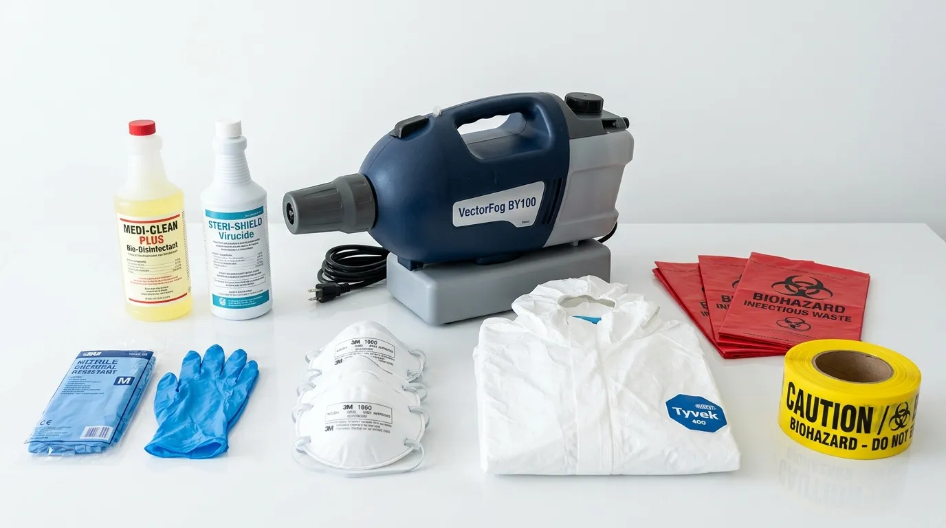 Professional biohazard remediation crew working in Orange City